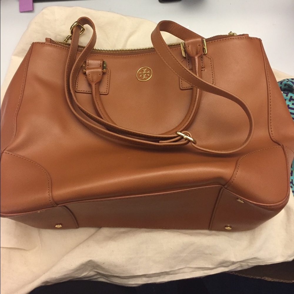 Tory Burch Large Double Zip Satchel 15"×10"×6"